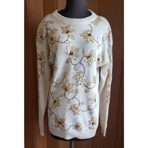 Regency Collection size medium cream and gold pullover sweater